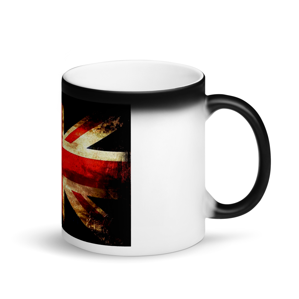 Union Jack Matte Black Magic Mug