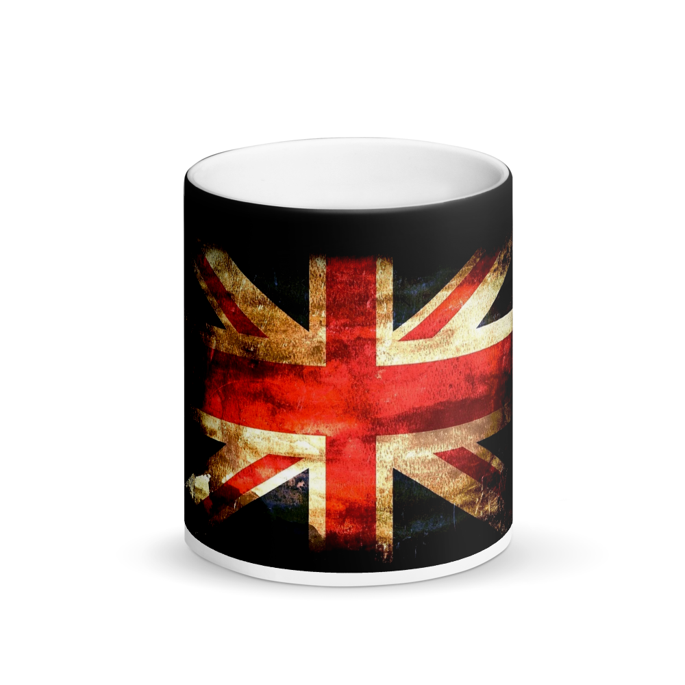 Union Jack Matte Black Magic Mug